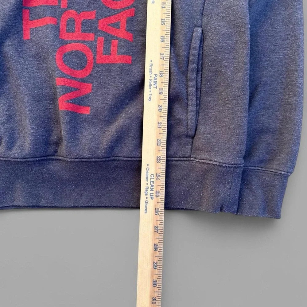 The North Face Men's Gray Hoodie with Red Logo